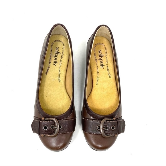 Softspots Presto Root Brown leather flats WIDE - Picture 4 of 7